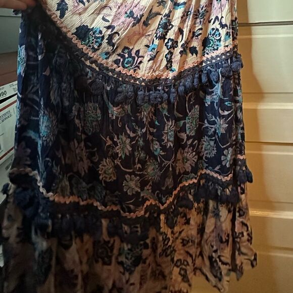 NWTs RAGA Waiola Tassel Floral Tiered Halter Maxi Dress Size Medium - Picture 9 of 9